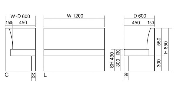システムベンチ1型サイズ