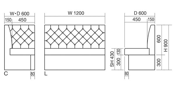 システムベンチ3型サイズ