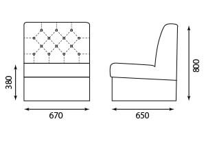 T-ボタン留めソファ W670サイズ