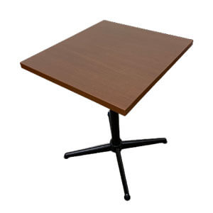 T-メラミン樹脂エッジテーブル 550×600 十字ベース脚