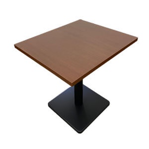 T-メラミン樹脂エッジテーブル600×700（角ベース脚付セット）