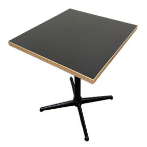 T-メラミン樹脂積層エッジテーブル 550×600 十字ベース脚