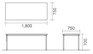 MT-1875MTNE(テーブル)サイズ