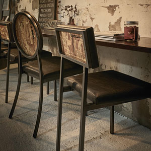 ガレ/ガレⅡ｜ヴィンテージ風スチールチェア｜業務用家具のE家具.JP