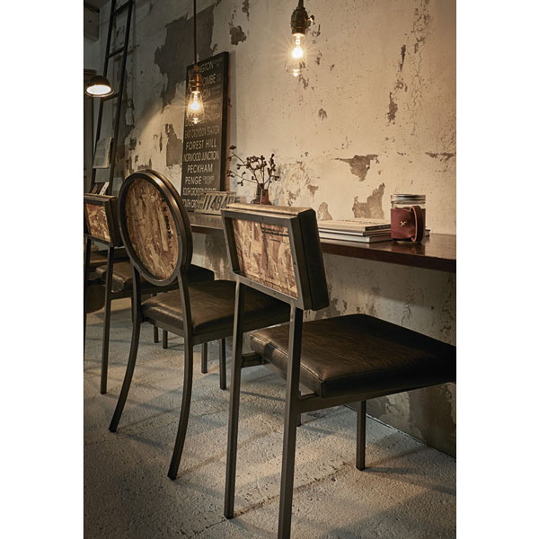 ガレ/ガレⅡ｜ヴィンテージ風スチールチェア｜業務用家具のE家具.JP