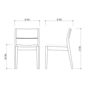 セレン アームレスチェアサイズ