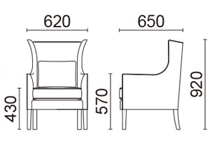 レディース・ウィングチェア1人掛けサイズ