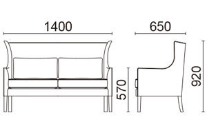レディース・ウィングチェア2人掛けサイズ