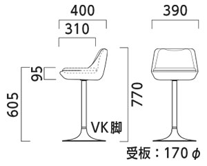 トリオ VK-CR脚サイズ