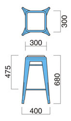 マルセイユHハイスツールサイズ