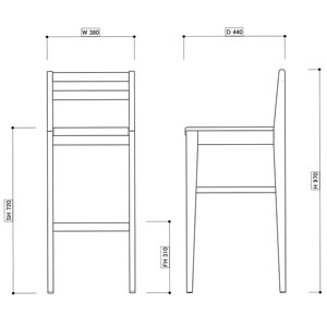 キノット カウンターチェア サイズ