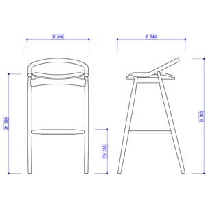 ミコ カウンターチェア サイズ